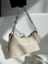 Litchi Embossed Chain Hobo Bag