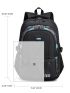 Men Letter Patch Laptop Backpack