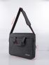 Men Letter Graphic Laptop Handbag Briefcase