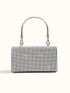 Mini Rhinestone Decor Flap Square Bag