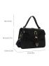 Crocodile Embossed Buckle Decor Flap Square Bag