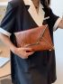 Contrast Binding Flap Square Bag