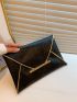 Metal Decor Flap Clutch Bag