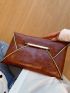 Contrast Binding Flap Square Bag