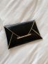 Metal Decor Flap Clutch Bag