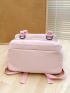 Letter Patch Decor Functional Backpack With Bag Charm