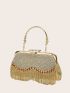 Rhinestone & Tassel Decor Evening Bag