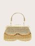 Rhinestone & Tassel Decor Evening Bag