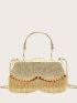 Rhinestone & Tassel Decor Evening Bag