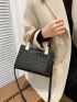 Mini Crocodile Embossed Square Bag