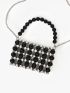 Mini Bead Decor Chain Square Bag