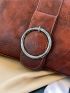 Buckle Decor Top Handle Bag