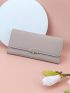 Metal Decor Long Wallet