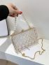 Mini Clear Faux Pearl Decor Box Bag
