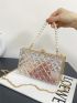 Mini Clear Faux Pearl Decor Box Bag