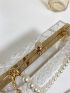 Mini Clear Faux Pearl Decor Box Bag