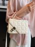 Quilted Buckle Decor Flap Square Bag