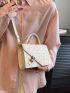 Quilted Buckle Decor Flap Square Bag