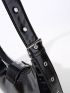 Buckle & Studded Decor Hobo Bag