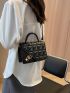 Quilted Pattern Flap Square Bag