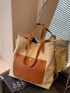 Two Tone Shoulder Tote Bag