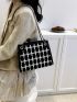 Plaid Pattern Chain Square Bag