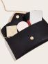 Metal Decor Flap Square Bag