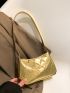 Mini Metallic Quilted Detail Hobo Bag