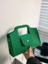 Crocodile Embossed Chain Square Bag