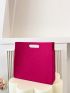 Neon Pink Crocodile Embossed Square Bag