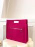 Neon Pink Crocodile Embossed Square Bag