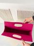 Neon Pink Crocodile Embossed Square Bag