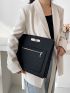 Crocodile Embossed Square Bag
