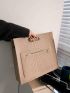 Crocodile Embossed Square Bag