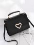 Minimalist Metal Decor Flap Square Bag