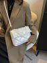 Quilted Chain Flap Square Bag