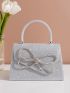Glitter Bow Decor Square Bag