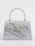 Glitter Bow Decor Square Bag