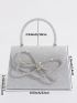 Glitter Bow Decor Square Bag