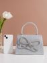 Glitter Bow Decor Square Bag
