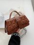 Quilted Buckle Decor Flap Square Bag