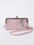 Snakeskin Embossed Kiss Lock Phone Wallet