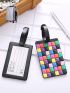 Colorblock Plaid Pattern Luggage Tag