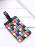 Colorblock Plaid Pattern Luggage Tag