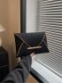 Crocodile Embossed Metal Decor Flap Envelope Bag