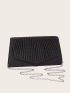 Glitter Decor Flap Chain Square Bag