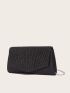 Glitter Decor Flap Chain Square Bag