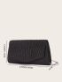 Glitter Decor Flap Chain Square Bag