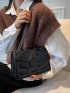 Quilted Pattern Chain Square Bag