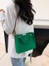 Crocodile Embossed Chain Square Bag